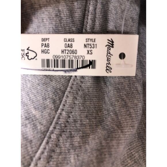 Madewell Puff Sleeve Sweatshirt Tee Gray NWT XS - Picture 7 of 9